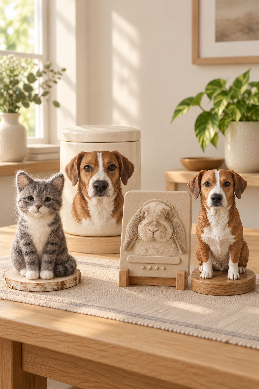 The four pieces on the studio table