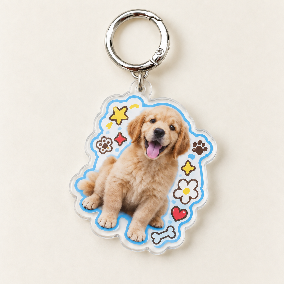 Acrylic Pet Photo Keychain — front view
