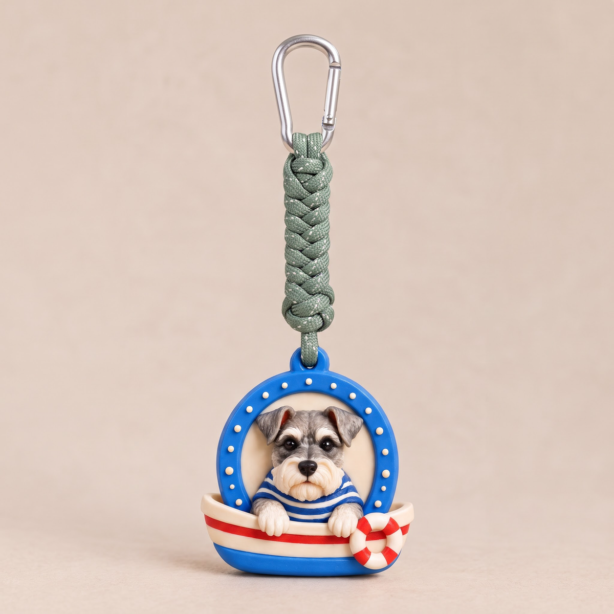 Playful Pet Portrait Keychain — front view