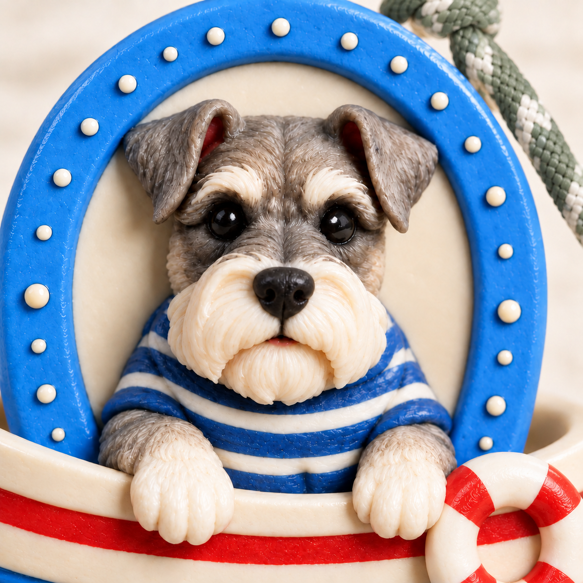 Playful Pet Portrait Keychain — close-up of the portrait