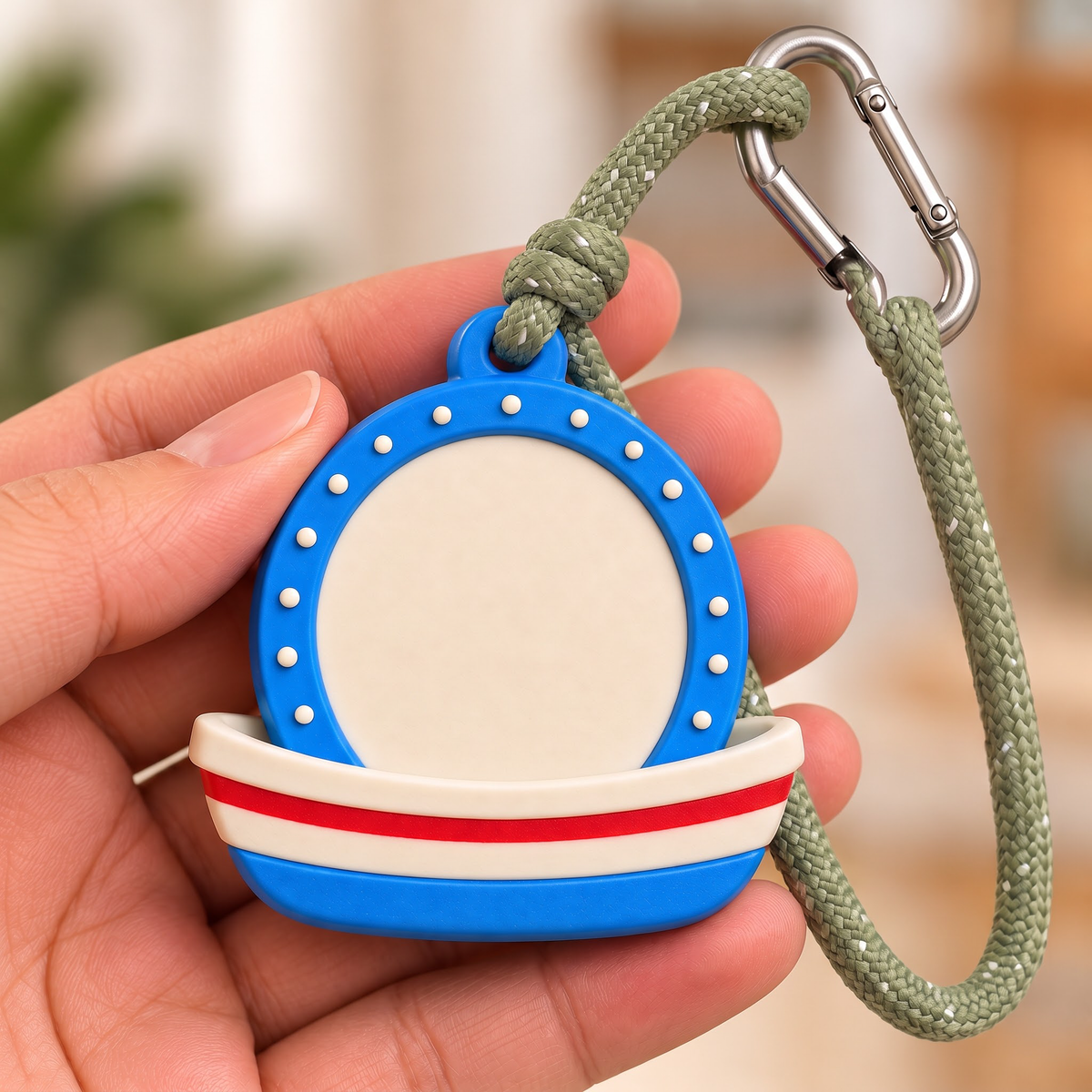 Playful Pet Portrait Keychain — back of the keychain
